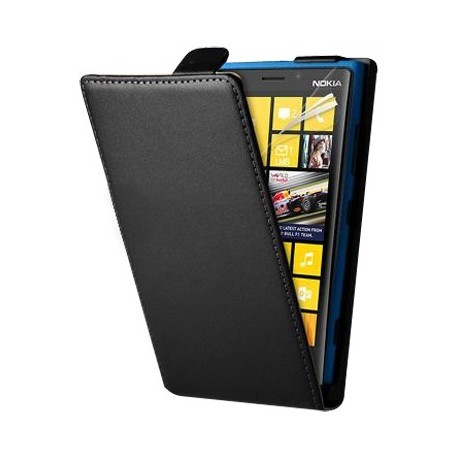 Etui luxe cuir noir pour Nokia Lumia 920