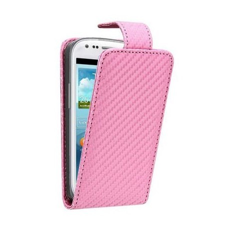 Etui fibre carbone rose pour Samsung Galaxy S3 mini