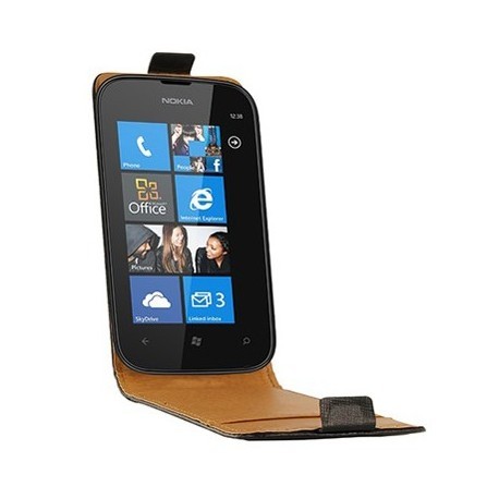 Housse luxe cuir noire pour Nokia Lumia 510