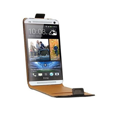 Housse noire luxe cuir pour HTC One
