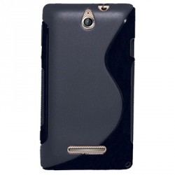 Coque de protection en silicone noire pour Sony Xperia E