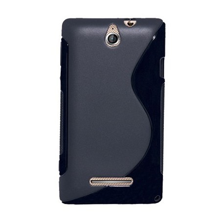 Coque de protection en silicone noire pour Sony Xperia E