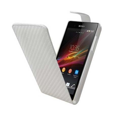 Housse blanche carbone pour le Sony Xperia Z