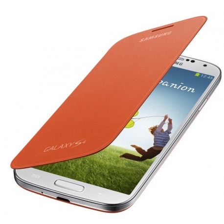 Etui Flip Cover orange d'origine Samsung Galaxy S4