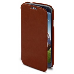 Housse portefeuille Moxie Tuxedo Marron avec porte cartes pour Samsung Galaxy S4