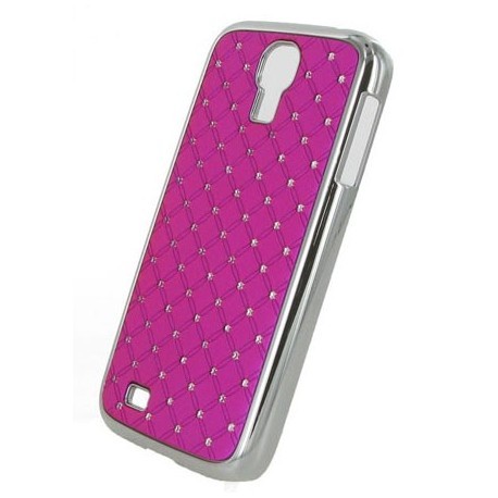 Coque rose fuchsia avec strass diamants pour Samsung Galaxy S4