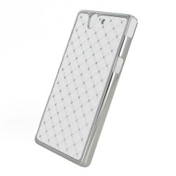 Coque blanche strass incrustée diamants pour Sony Xperia Z