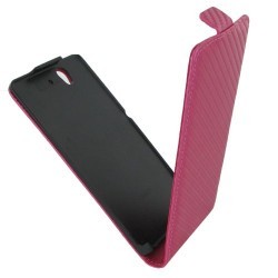 Housse style carbone rose fuschia pour le Sony Xperia Z