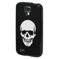 Coque Aluminium brossé noir Tête de mort pour Samsung Galaxy S4