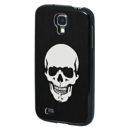 Coque Aluminium brossé noir Tête de mort pour Samsung Galaxy S4