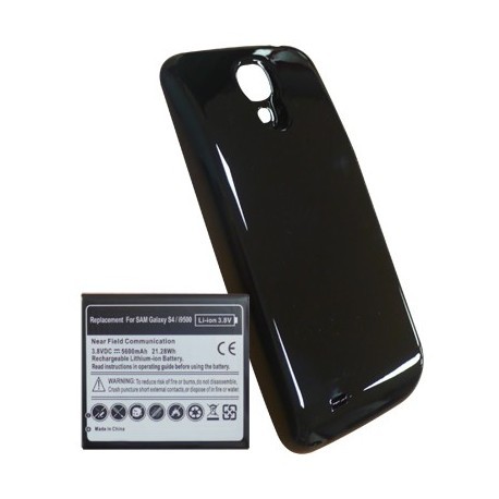 Cache + Batterie Haute Capacité 5600 mA/h noire pour Samsung Galaxy S4