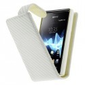 Housse blanche style carbone pour le Sony Xperia E