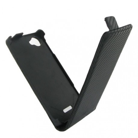 Housse à clapet style carbone pour le Sony Xperia L