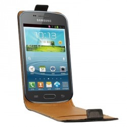 Etui cuir noir pour Samsung Galaxy Trend