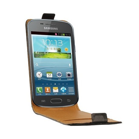 Etui cuir noir pour Samsung Galaxy Trend