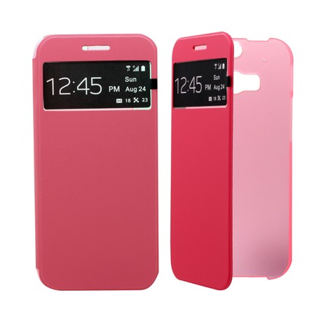 Etui folio s-view simili rose STAX pour HTC M8