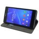 Etui folio simili noir STAX pour Sony Xperia-Z2