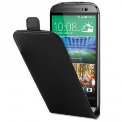 Etui Portefeuille Rabat Simili Noir pour HTC M8