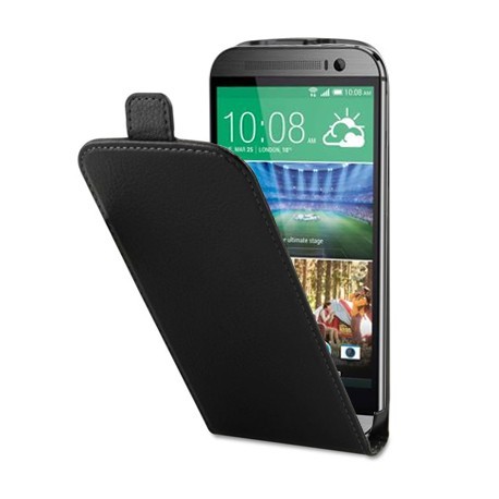 Etui Portefeuille Rabat Simili Noir pour HTC M8