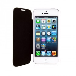 Etui Folio Rabat Simili Noir pour IPhone 5/ 5S