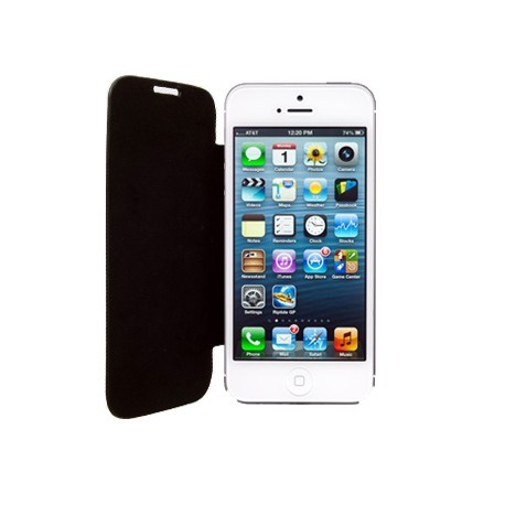 Etui Folio Rabat Simili Noir pour IPhone 5/ 5S