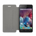 Etui rabat folio simili noir pour Wiko Highway