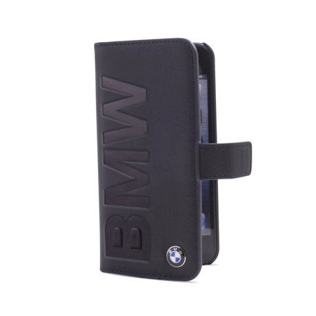 Etui Folio Cuir Noir Logo Embossé BMW pour I-Phone 5/ 5S