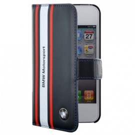 Etui Rabat Folio Motorsport Bleu BMW pour IPhone 4/ 4S