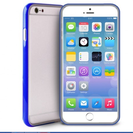 Contour Bumper Bleu + Film Ecran PURO pour IPhone 6 (4.7")