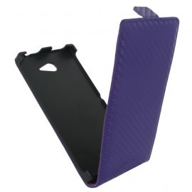 Etui style carbone violet Sony Xperia M2