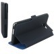 Housse portefeuille latérale avec support pour Sony Xperia M2 couleur Bleu nuit
