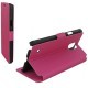 Housse portefeuille latérale avec support pour Samsung Galaxy Note 4 - couleur Fuchsia