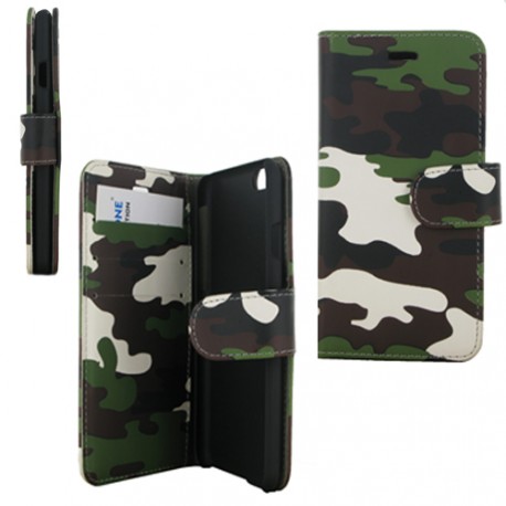 Etui Folio Aspect militaire +Porte Cartes Krussel pour iPhone 6