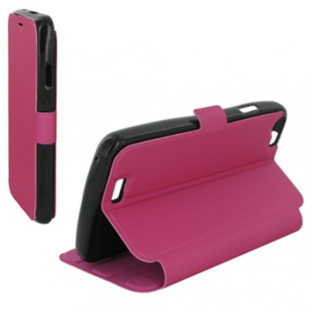 Etui Folio Support Vidéo Rose pour Wiko Lenny