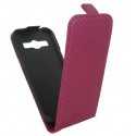 Etui carbone fushia à rabat pour Samsung Galaxy Core Plus